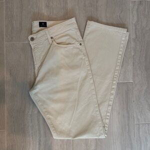 AG Adriano Goldschmied Men's Cream Straight Leg Jeans